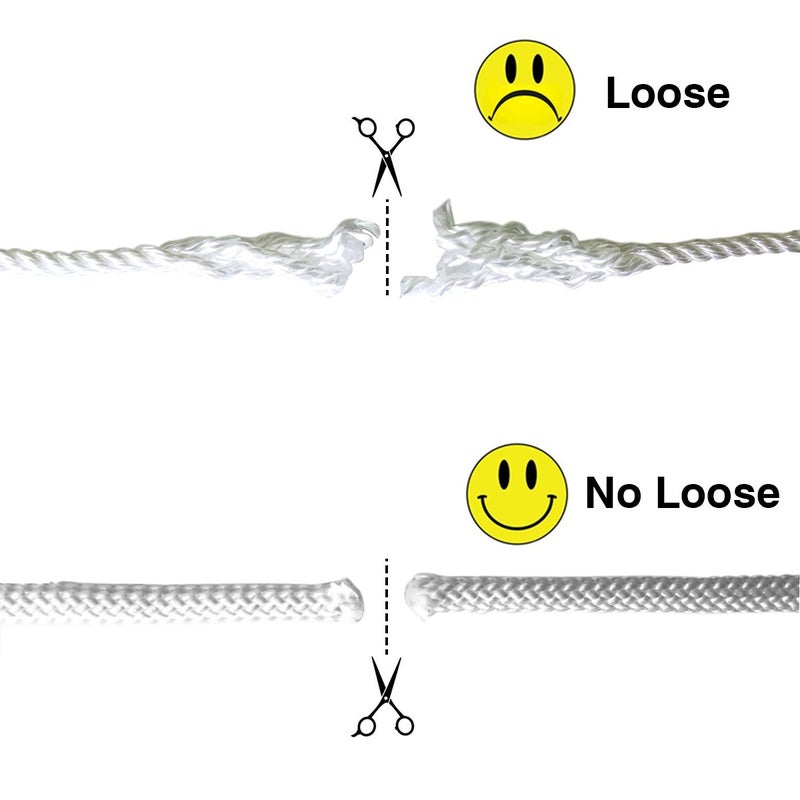DIIG Sun Shade Sail Rope, Outdoor 50 Feet Diamond Solid Straps Braid Polyester Line - 1/4â€ All Purpose Tie-Down Ropes for Garden, Patio, Camping, Sailing & Flag Flying (White) - Image 4
